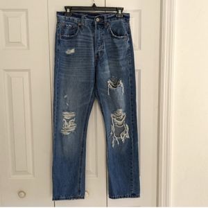Aeropostale 90's Super High Rise Straight jeans, size 4, distressed, button fly